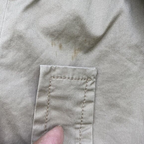 J. Crew Women Khaki Jacket Button Up w Belt Tan Cotton 1/4 Elastic Waist Size 6 - Picture 4 of 9